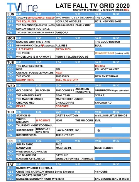 e tv show schedule